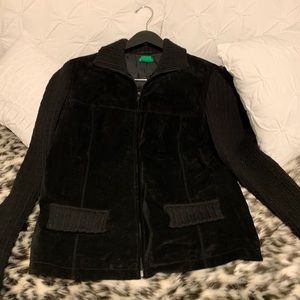 Black Suede/ Knit Suit